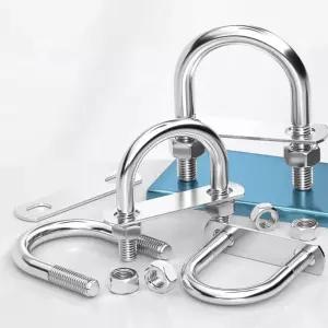 M6 스텐 유볼트 U볼트 와이어 로프 배관 고정 클립 파이프 조인트 클램프 너트 포함 2세트