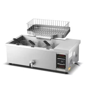 업소용 고성능 미니 튀김기 치킨 핫도그 탁상용 2구 프라이팬 조리