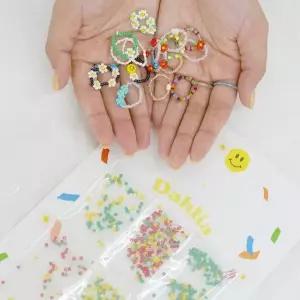 [갓샵]Dahlia 비즈 반지 꽃 링 만들기 세트 DIY 키트 5type