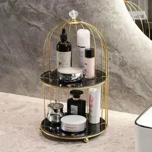 [하프클럽/알티피아]진열대 골드케이지 2단 화장품 블랙 화장품트레이