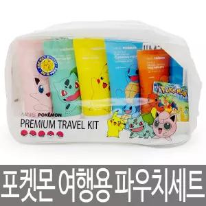 LG생활건강 미니스 포켓몬 여행용 파우치 세트 / 트래블 키트 온더바디 바디워시 샴푸 린스 클렌징폼 치약