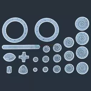 [상아사이언스]스피로그래프 패턴기어(22종) 디자인 모양자 도형자 기하학 최소공배수 실험 세트 초등 ...