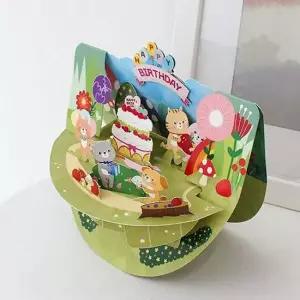 감사카드 입체 팝업 카드 생일파티 2P 축하 감사 생일 초대장