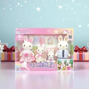 원앤원 콩지래빗 가족 토끼인형 피규어세트 엄마아빠 아기 언니 역할 소꿉놀이