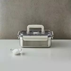 [본사직영] 락앤락 숨쉬는 스텐 김치통 직사각 3L 2P (LST829B)