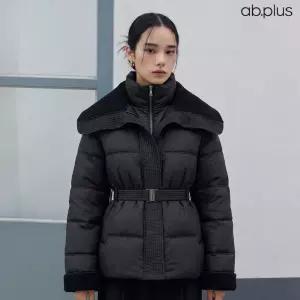 [ab.plus] 부클 카라 벨티드 숏 패딩 점퍼 (LSA1MU37A)