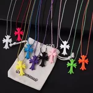  실리콘 목걸이 복고풍 쥬얼리 힙합 크로스 패션 팬던트 실리크롬 십자가목걸이 플라스틱 컬러플