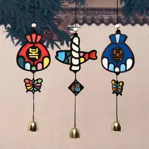 민화샵 클레이 새해 도어벨 풍경만들기 현관문종 액막이명태 미니종 복주머니 전통 명절 소품 초등미술