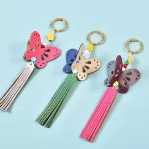 [텐바이텐]가죽공예 DIY키트 수업용 한국전통 나비 키링 만들기 1세트