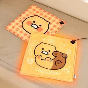 카카오프렌즈 춘식이 온열 방석 1인용 전기 난방 방석 전기장판 보조배터리 매트 USB 온도조절 카카오 휴대용 캠핑 선물 