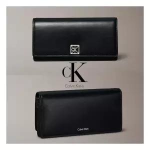 매장정품 캘빈클라인 캘빈 클라인 Calvin Klein 엘블럼 로고 여자 부드러운 가죽 장지갑 1592117