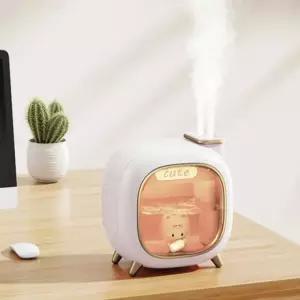 캐릭터 미니 가습기 무드등 탁상용 500ml 아이보리