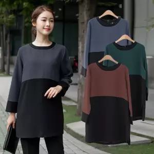 엄마옷 배색 스티치 블라우스 1GHJ23975 중년여성 마담 60 70대  빅사이즈 할머니