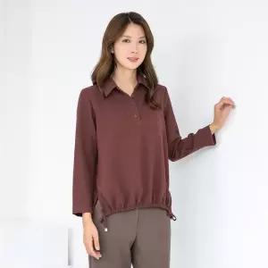 엄마옷 카라 반오픈 스트링 무지블라우스 1GHJ24579 중년여성 마담 60 70대  빅사이즈 할머니