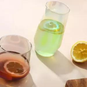 오로라 유리컵 2p 튤립 디자인 내열 술잔 음료잔 (WFK69V0)