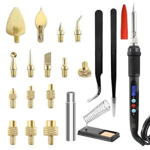 [미국배송] SIFROTHY 3D 프린터 수정 마감 스무딩 도구 60W 아이언 디지털 조정 가능 온도: 정밀 핀셋과 멀티사이즈 히트셋 너트가 포함된 1PCS 납땜 - 세트