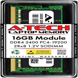A-Tech 16GB DDR4 2400MHz SODIMM PC4-19200 (PC4-2400T) CL17 2Rx8 비ECC 노트북 RAM 메모리 모듈