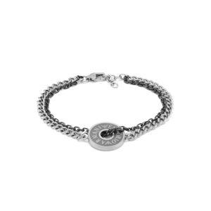 Emporio Armani 남성 스테인레스 스틸 & 건메탈 IP 플레이팅 체인 팔찌, EGS3094040