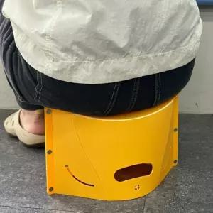 놀이동산 접이식 간이 줄서기 의자 옐로우