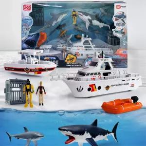 상어 해양경찰 구조선 사람피규어세트 유아발달 키즈카페