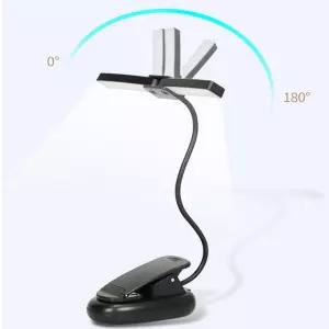 18LED 투헤드 보면대 악보 램프 독서등 북라이트 집게형스탠드