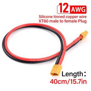 12AWG XT60 암 수 40CM/60CM 어댑터 커넥터 실리콘 주석 도금 구리 와이어 배터리 연결 케이블