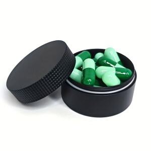 작은 알약 케이스 메탈 라운드 휴대용 상자 방수 여행 포켓 지갑 의학 비타민 홀더