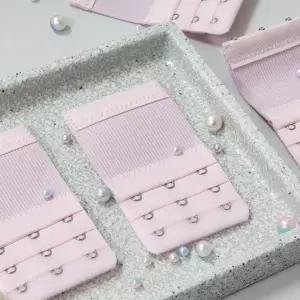 브라 신상입고 3버튼 연보라 연장 탄성 후크 인기