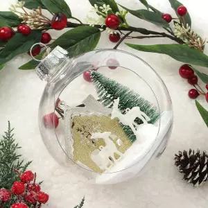 Jdt 스노우 투명 장식볼 15cm 화이트루돌프트리악세사리 액세서리 소품 트리볼 크리스마스