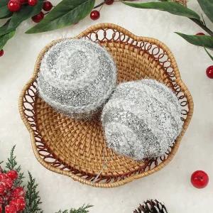 Jdt 장식볼 2p 10cm 꽈배기로프트리악세사리 액세서리 소품 트리볼 크리스마스