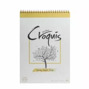 삼원 CY04 아트스퀘어 크로키 A3 노랑 스프링드로잉북 화방 그림연습 화바용