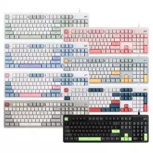 지클릭커 오피스프로 OPK50 사일런스 M RGB 무소음 방수 104 유선 키보드 (Gundam)