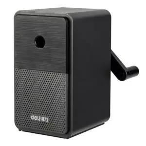 델리 5단 심조절 연필깎이 블랙실버 71160BS 수동연필깎이 개(1개입) (WFKFR31)