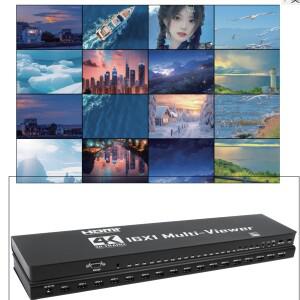 4K HDMI 심리스 스위처 16x1 멀티뷰어 실시간 멀티 뷰어 16 입력 1 출력 (리모컨 포함) RS232 비디오 분배