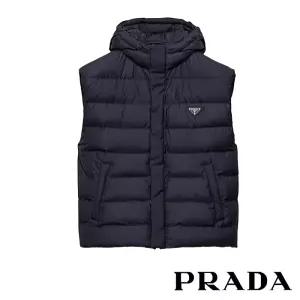 프라다 SGC678 S OOO 13IL F0SVF 남성 테크니컬 패브릭 후드 패딩 조끼 네이비 PRADA 정품100%