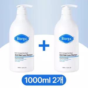 바이오가 바이오틴 손상모발개선 탈모완화 샴푸 1000ml 2개 돌콩배아 대용량