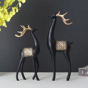 북유럽 거실 벽면 사슴 장식 장 순록 사슴뿔 레스토랑 헌팅트로피 럭셔리 화초