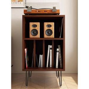 LP 장식장 턴테이블 거치대 큐브 1개 제품 와이어 수납장 레코드 플스 월넛 엘피