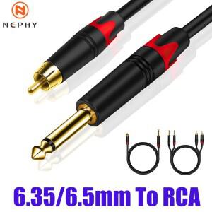 HiFi 오디오 케이블 6.35mm ~ 2 RCA Y-분배기 코드 TRS 앰프 믹서베이스 용 이중 신호 모노 스테레오 어댑