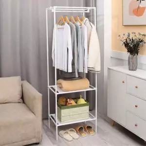 1인가구 옷장정리 철제프레임 2단 조립식행거/ 스탠딩옷걸이 자취방 소형하우스