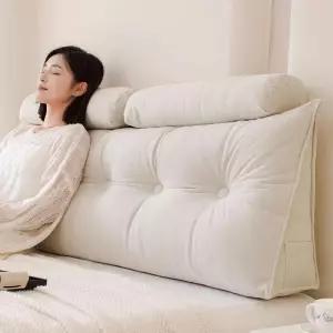 침대 쿠션 삼각 대형 고탄성 등받이베개 베이지 1m 베개