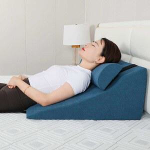 침대등받이쿠션 삼각 쇼파 허리 강아지 대형 등받이쿠션 배게 라이트 베이지 미디엄 목받침