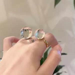 수정 반지 투명 대왕 비즈 유리구슬 크리스탈 반지