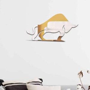 북유럽 스타일 황소 3D 거울 벽 스티커 자기 홈 장식 침실 거실 본토 원산지