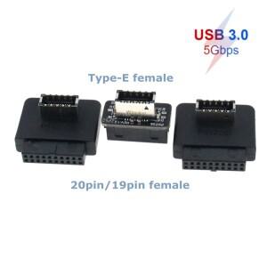 USB 3.0 내부 헤더 - 3.1/3.2 타입 C 전면 E 어댑터 20핀 19핀 변환기 (PC 메인보드 커넥터 라이저)