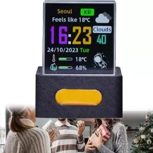 미니 3D 홀로그램 큐브 디스플레이 스마트 웨더 스테이션 디지털 시계 커스텀 사진 앨범 포함 플렉서블