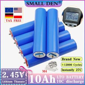 LTO 2.45V 10A 리튬 티타네이트 배터리 셀 등급 A 32145 원통형 12000 사이클 DIY 12V 48V 자동차 오디오
