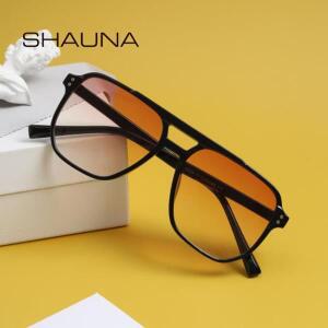 SHAUNA 레트로 더블 브릿지 스퀘어 선글라스 여성 패션 네일 장식 안경 음영 UV400 Trending Sun Glasses