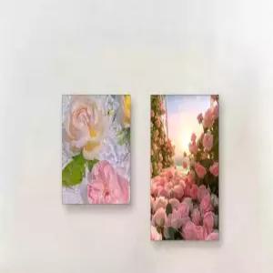 보석십자수 액자형 로맨틱 꽃길 풍경 대형 꽃 분홍 장미