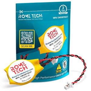 레노버 씽크패드 L13 요가 2세대용 로마 테크 CR2016 CMOS 배터리(타입 20VL, 20VK) - 5B10S73571 2핀 2선 케이블이 있는 BIOS RTC 3V CR 2016 노트북 배터리